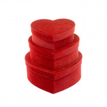 Krabice dárková 3 srdce červená EUROFIDES